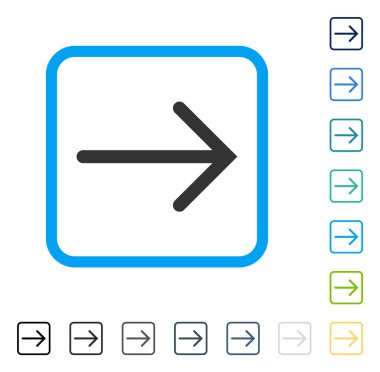 Ok sağ vektör simge çerçeveli