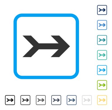 Ok sağ vektör simge çerçeveli