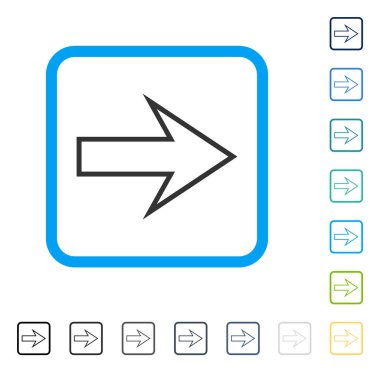 Ok sağ vektör simge çerçeveli