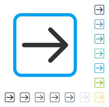 Ok sağ vektör simge çerçeveli