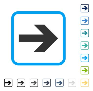 Ok sağ vektör simge çerçeveli