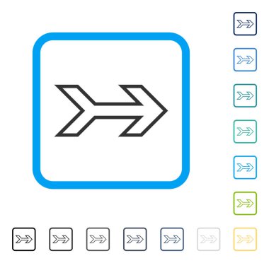 Ok sağ vektör simge çerçeveli