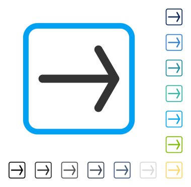 Ok sağ vektör simge çerçeveli