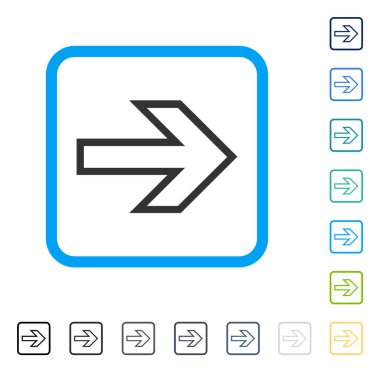 Ok sağ vektör simge çerçeveli