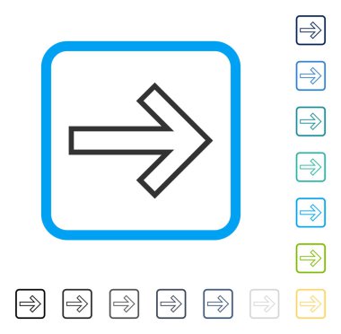 Ok sağ vektör simge çerçeveli