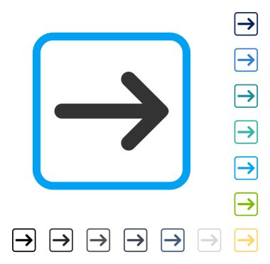 Ok sağ vektör simge çerçeveli
