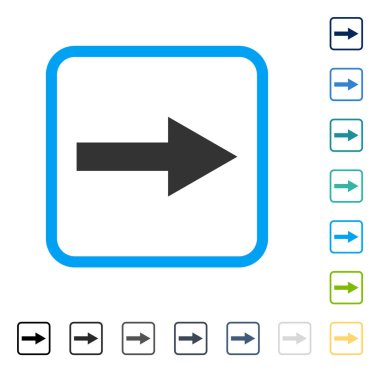 Ok sağ vektör simge çerçeveli