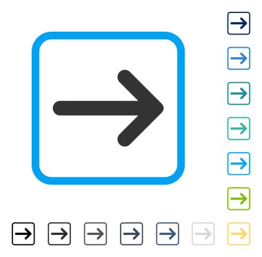 Ok sağ vektör simge çerçeveli