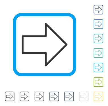 Ok sağ vektör simge çerçeveli