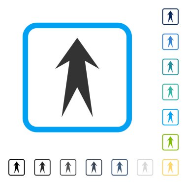 Çerçeveli vektör simge yukarı ok