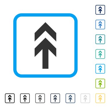 Çerçeveli vektör simge yukarı ok