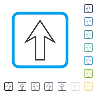 Çerçeveli vektör simge yukarı ok