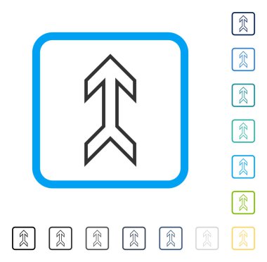 Çerçeveli vektör simge yukarı ok