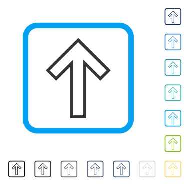 Çerçeveli vektör simge yukarı ok
