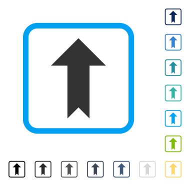 Çerçeveli vektör simge yukarı ok