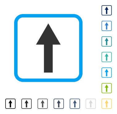 Çerçeveli vektör simge yukarı ok
