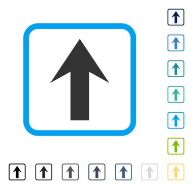 Çerçeveli vektör simge yukarı ok