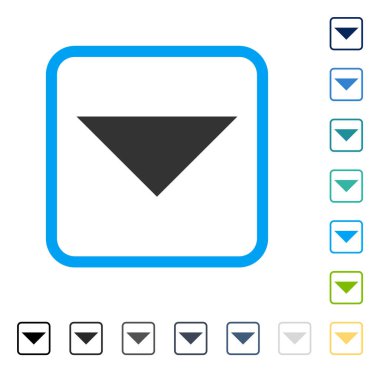 Çerçeveli vektör simgesi aşağı ok ucu