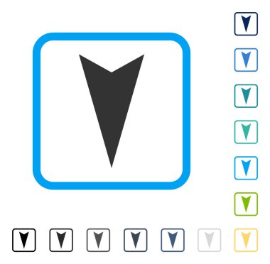 Çerçeveli vektör simgesi aşağı ok ucu