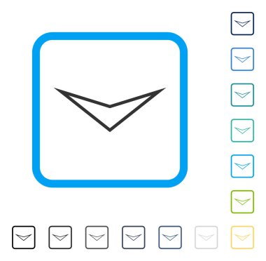 Çerçeveli vektör simgesi aşağı ok ucu