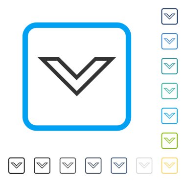 Çerçeveli vektör simgesi aşağı ok ucu