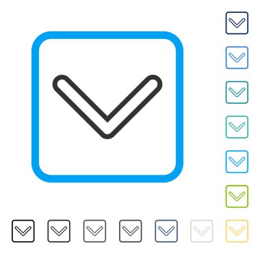 Çerçeveli vektör simgesi aşağı ok ucu