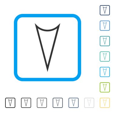 Çerçeveli vektör simgesi aşağı ok ucu