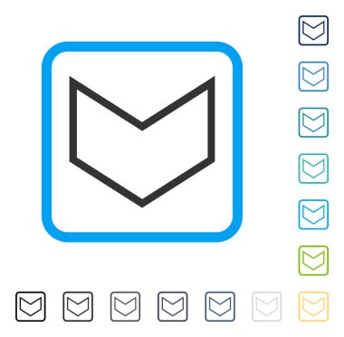 Çerçeveli vektör simgesi aşağı ok ucu