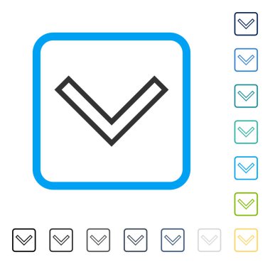 Çerçeveli vektör simgesi aşağı ok ucu