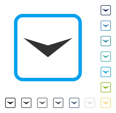 Çerçeveli vektör simgesi aşağı ok ucu