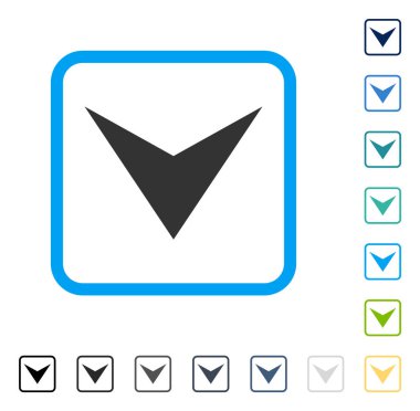 Çerçeveli vektör simgesi aşağı ok ucu