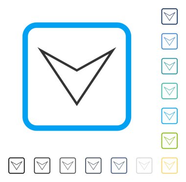 Çerçeveli vektör simgesi aşağı ok ucu