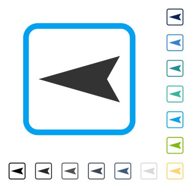 Ok ucu sol vektör simge çerçeveli