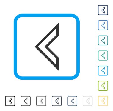 Ok ucu sol vektör simge çerçeveli