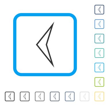 Ok ucu sol vektör simge çerçeveli