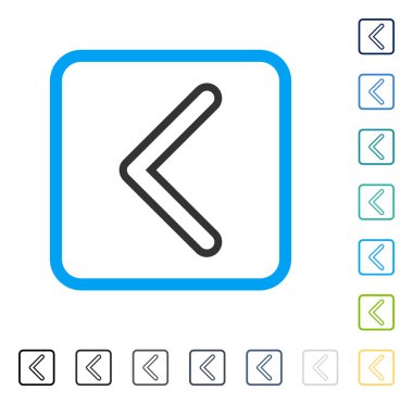 Ok ucu sol vektör simge çerçeveli