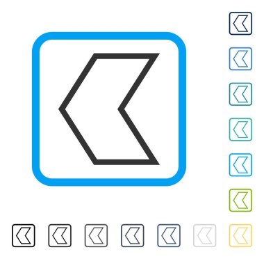 Ok ucu sol vektör simge çerçeveli