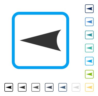 Ok ucu sol vektör simge çerçeveli