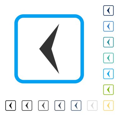 Ok ucu sol vektör simge çerçeveli