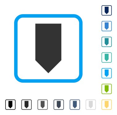 Çerçeveli vektör simgesi aşağı yön