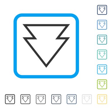 Çerçeveli vektör simgesi aşağı yön