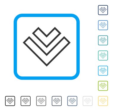 Çerçeveli vektör simgesi aşağı yön