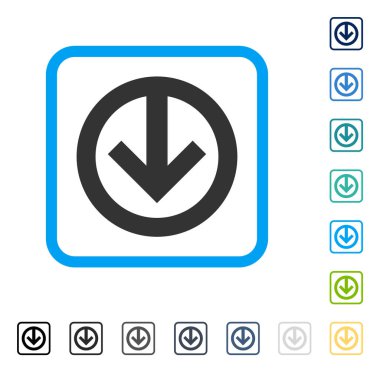 Çerçeveli vektör simgesi aşağı yön