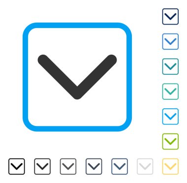 Çerçeveli vektör simgesi aşağı yön