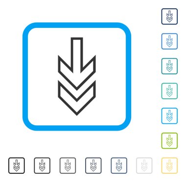 Çerçeveli vektör simgesi aşağı yön