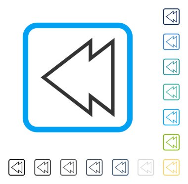 Yön sol vektör simge çerçeveli