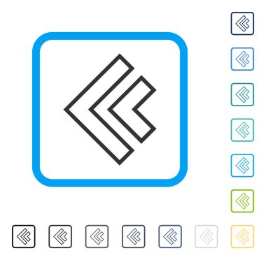 Yön sol vektör simge çerçeveli