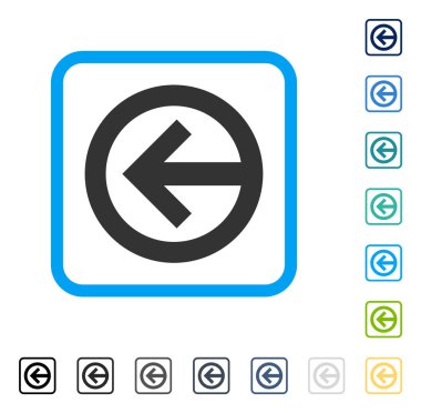 Yön sol vektör simge çerçeveli