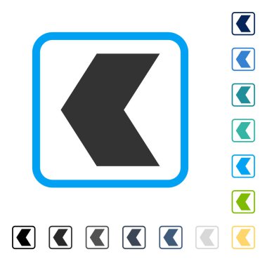 Yön sol vektör simge çerçeveli