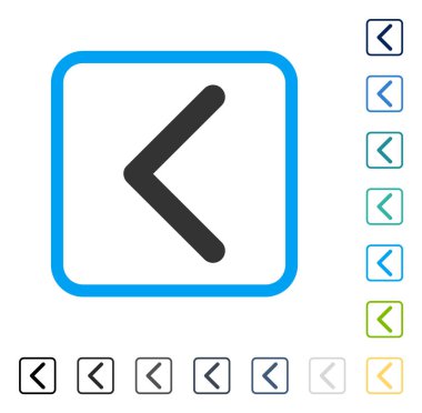 Yön sol vektör simge çerçeveli